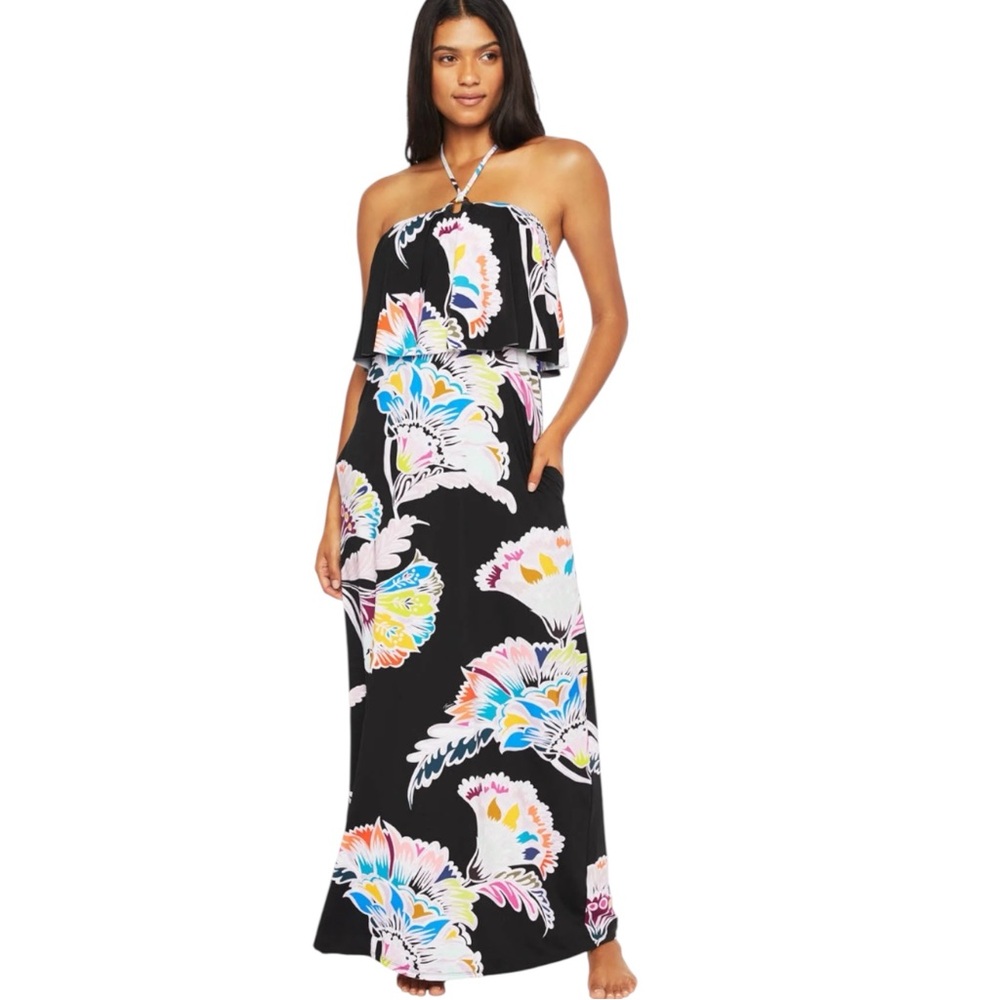 Trina Turk Vibrant Floral One Shoulder Dress
